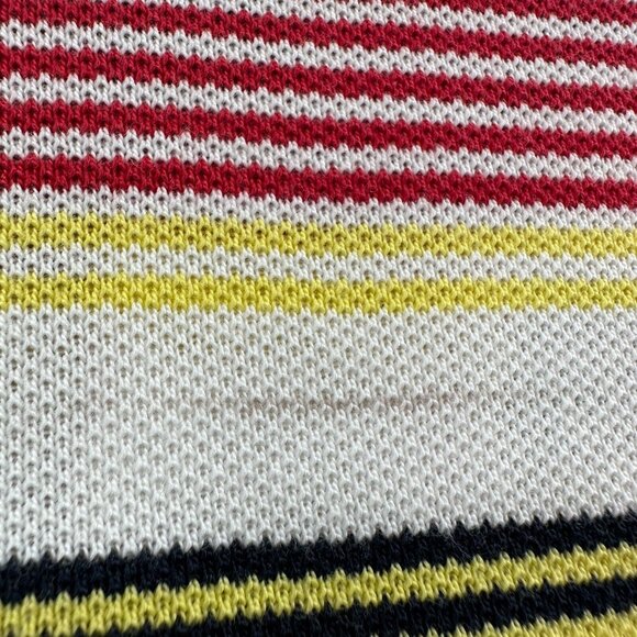 CU‎ Sportswear Mens Polo Shirt 3XL Red Yellow Striped Pullover Short Sleeve - Picture 11 of 11